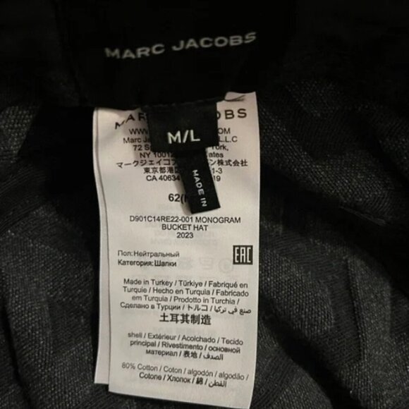 NEW! NWT! Marc Jacobs TheMonogram Bucket Hat -Black Denim Unisex - Picture 5 of 7